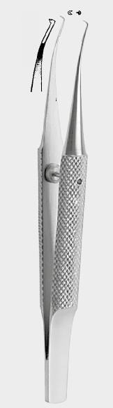 Пінцет ЖИРАРА (GIRARD) для зшивання рогівки та склери (зігнутий прворуч)